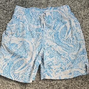 Lilly Pulitzer Kids Swim Trunks in Blue and White